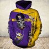 Minnesota Vikings Hoodie 3D Zip Hoodie Cute Death Gifts for Fans 0
