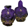 Minnesota Vikings Hoodie Halloween Pumpkin Skull Print Zip Hoodie 0