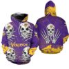 Minnesota Vikings Hoodie Skull for Halloween Graphic 0
