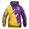 Minnesota Vikings Hoodie Zigzag Graphic Zip Hoodie Gift for Fans 0