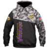 Minnesota Vikings Military Hoodie 3D Zip Hoodie 3D Zip Hoodie Long Sleeve New Season 0