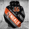 NFL Cincinnati Beagals American Flag 3D All Over Print Zip up Hoodie Option 1