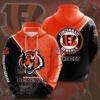NFL Cincinnati Bengals Jersey 3D All Over Print Zip up Hoodie Option 1