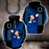 NFL Indianapolis Colts Mickey Mouse 3D All Over Print Zip up Hoodie Option 1