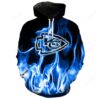 NFL Kansas City Chiefs Flame Blue 3D All Over Print Zip up Hoodie Option 1