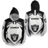 NFL Las Vegas Raiders Lighting 3D Full Over Print Hoodie Zip Hoodie Sweater Tshirt 3 1