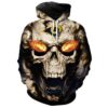 NFL Los Angeles Rams On Fire In Skulls Eyes For Unisex 3D All Over Print Zip up Hoodie Option 1