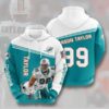 NFL Miami Dolphins Jason Taylor 3D All Over Print Zip up Hoodie Option 1