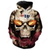 NFL New England Patriots Fire In Skulls Eyes 3D Hoodie 1