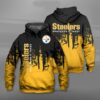 Nfl Pittsburgh Steeler 3D All Over Print Zip Up Hoodie Option NFL Pittsburgh Steeler 3D All Over Print Zip up Hoodie Option 1