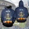 NFL Seattle Seahawks The Nightmare Before Christmas Jack Skellington 3D All Over Print Zip up Hoodie Option 1