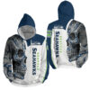 NFL Seattle Seahawks With Skull 3D Full Over Print Hoodie Zip Hoodie Sweater Tshirt 3 1