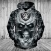 NFL Skull Oakland Raiders 3D All Over Printed Hoodie Zip Up Hoodie 1