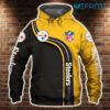 NFL Steelers Hoodie 3D Classic Logo Black Gold Pittsburgh Steelers Gift 0