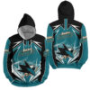 NHL San Jose Sharks Lighting 3D Full Over Print Hoodie Zip Hoodie Sweater Tshirt 3 1