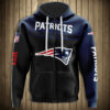 New England Patriots 3D Skull Hoodie Pullover Zip Hoodie for Fans 0