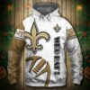 New Orleans Saints Hoodie 3D Graphic Balls Zip Hoodie Pullover 0