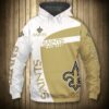 New Orleans Saints Hoodie 3D Zip Hoodie Pullover Gift for Fans 0