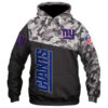 New York Giants Military Hoodie 3D Zip Hoodie 3D Zip Hoodie Long Sleeve New Season 0