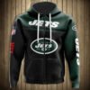 New York Jets 3D Skull Hoodie Pullover Zip Hoodie for Fans 0