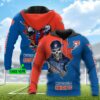 Newcastle Knights NRL Personalized 3D All Over Print Hoodie with Custom Name and Mascot Skull 1
