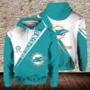 Nfl Miami Dolphins Hoodie 3D Print Pocket Pullover 0