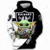 Oakland Raiders Nfl Baby Yoda Starwars 3D All Over Print Zip Up Hoodie Option Oakland Raiders NFL Baby Yoda Starwars 3D All Over Print Zip up Hoodie Option 1