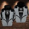 Oakland Raiders Nfl Football Gray 3D All Over Print Zip Up Hoodie Option Oakland Raiders NFL Football Gray 3D All Over Print Zip up Hoodie Option 1