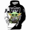 Oakland Raiders NFL Yoda Baby Yoda Star Wars 3D Hoodie 1