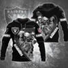Oakland Raiders Skull Hoodie NFL Raiders 3D All Over Print Zip up HoodieZip Up Hoodie 1