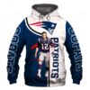 Official New England Patriots NFL 12 Tom Brady 3D All Over Print Zip up Hoodie Option 1