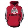 Ohio State Buckeyes NFL Football Red 3D All Over Print Zip up Hoodie Option 1