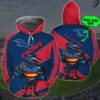 Personalized 3D Hoodie Adelaide Football Club AFL 3D Mascot Custom Name 3D All Over Print Zip up Hoodie Option 1