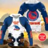 Personalized 3D Hoodie Adelaide Football Club Douple Mascot AFL Custom Name 3D All Over Print Zip up Hoodie Option 1
