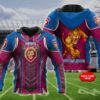 Personalized 3D Hoodie Brisbane Lions AFL 3D Custom Name 3D All Over Print Zip up Hoodie Option 1