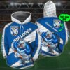 Personalized 3D Hoodie Canterbury Bankstown Bulldogs NRL Custom Name 3D All Over Print Zip up Hoodie Option 1