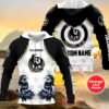 Personalized 3D Hoodie Collingwood Football Club Douple Mascot AFL Custom Name 3D All Over Print Zip up Hoodie Option 1