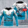 Personalized 3D Hoodie Cronulla Sutherland Sharks NRL Custom Name 3D All Over Print Zip up Hoodie Option 1