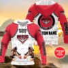 Personalized 3D Hoodie Essendon Football Club Douple Mascot AFL Custom Name 3D All Over Print Zip up Hoodie Option 1