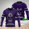 Personalized 3D Hoodie Fremantle Football Club AFL Skull Custom Name 3D All Over Print Zip up Hoodie Option 1