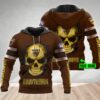 Personalized 3D Hoodie Hawthorn Football Club AFL Skull Custom Name 3D All Over Print Zip up Hoodie Option 1