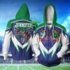 Personalized 3D Hoodie New Zealand Warriors NRL Tshirt Sweater Custom Name 3D All Over Print Zip up Hoodie Option 1