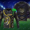 Personalized 3D Hoodie Richmond Football Club AFL 3D Metal Custom Name 3D All Over Print Zip up Hoodie Option 1