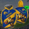 Personalized 3D Hoodie West Coast Eagles AFL 3D Custom Name 3D All Over Print Zip up Hoodie Option 1