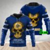 Personalized 3D Hoodie West Coast Eagles AFL Skull Custom Name 3D All Over Print Zip up Hoodie Option 1
