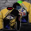 Personalized Baltimore Ravens Nfl Skull Custom 3D All Over Print Hoodie Personalized Baltimore Ravens NFL Skull Custom 3D All Over Print Hoodie 1