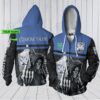 Personalized Canterbury Bankstown Bulldogs NRL Skull 3D Hoodie Custom Name 3D All Over Print Zip up Hoodie Option 1
