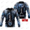Personalized Custom 3D Hoodie Detroit Lions Skull NFL Custom Name 3D All Over Print Zip up Hoodie Option 1