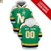 Personalized Custom Name And Number Minnesota North Stars NHL 3D All Over Print Zip up Hoodie Option 1