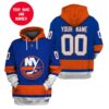 Personalized Custom Name And Number NHL New York Islanders Navy For Fans 3D All Over Print Zip up Hoodie Option 1
